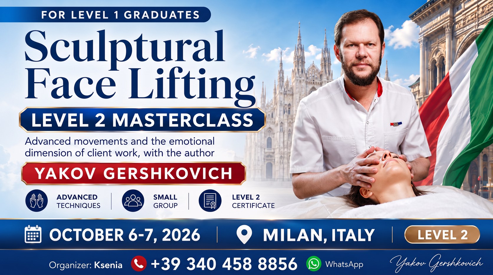 Sculptural Face Lifting Level 2 Masterclass with Yakov Gershkovich - Milan, 6-7 October 2026